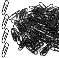 Black Paper Clips 1.1 Inch 120 Pcs Vinyl Coated Metal Clips Office School Home
