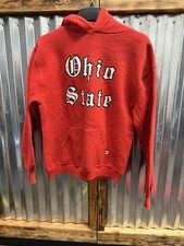 Vintage Ohio State Hoodie 90s Russell Old English Script Spellout Size Large