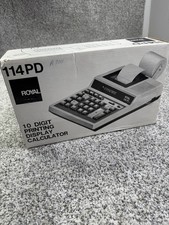 Vintage Royal 114PD Printing Calculator 10 Digit Display Box Manual Taiwan Works