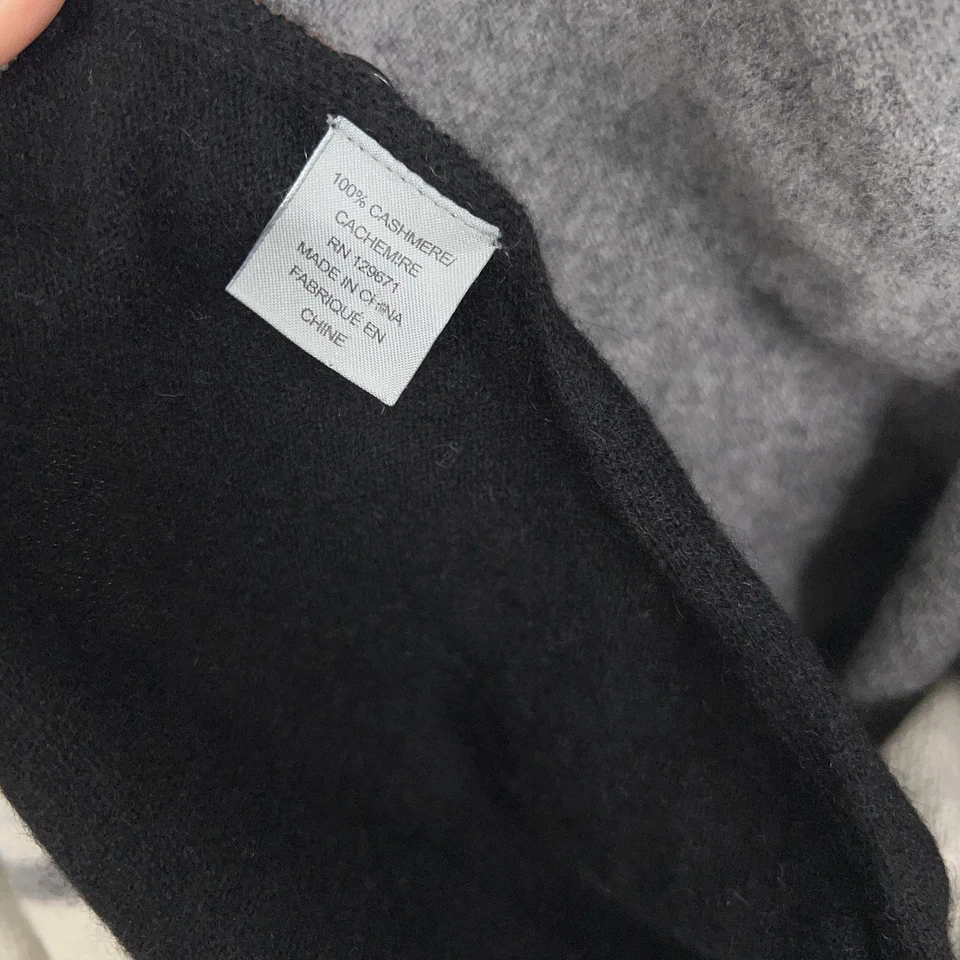 Poncho envolvente de cachemir para mujer talla única gris crema azul bloques de color ruana a rayas Foto 4 de 4