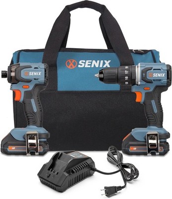 Senix 20V Brushless Cordless Drill & Impact Driver Kit w/2 Batteries(NEW 5 YR W)