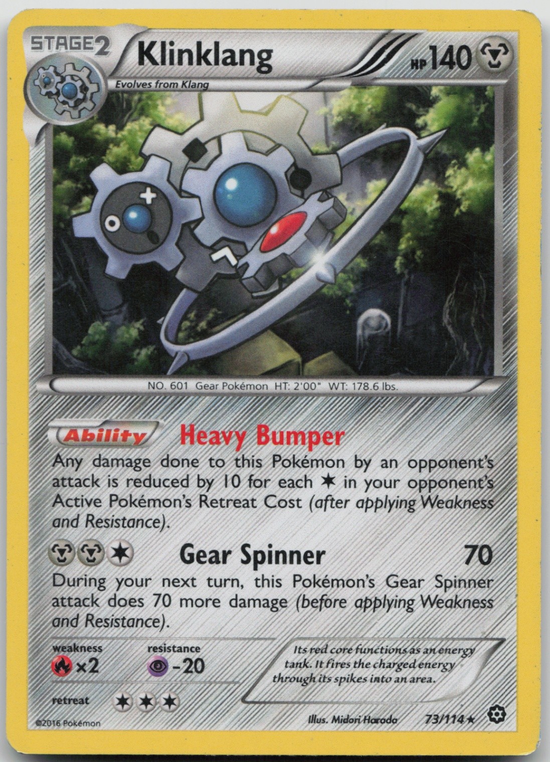 Klinklang 73/114 Holo Rare XY - Steam Siege LP Holo