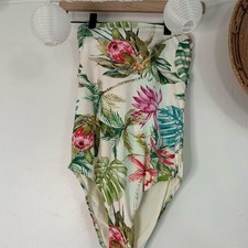 PilyQ Women's Tropical Floral One Piece Swimsuit Size S Multicolor