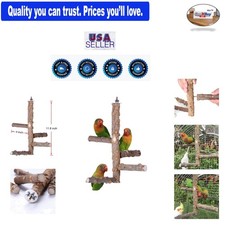 Bird Perch Nature Wood Stand for Small Parrots Lovebird, Parakeet 11"