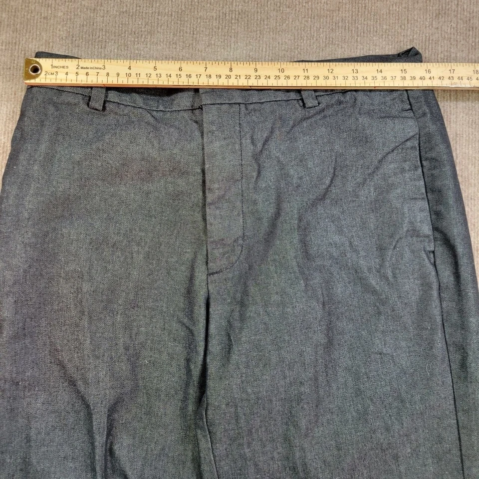 Banana Republic Dress Pants Mens 32x26 Gray Straight Leg Flat Front Trousers - Image 4 of 4