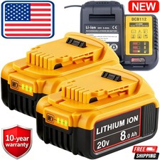Pack For DeWalt 20V 20 Volt Max 8.0AH Lithium Battery DCB206-2 DCB205-2/Charger
