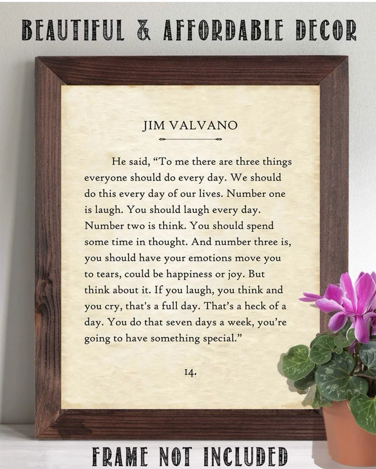 Póster de arte de pared decorativo, discurso famoso de Jim Valvano perfecto para enmarcar Foto 3 de 4