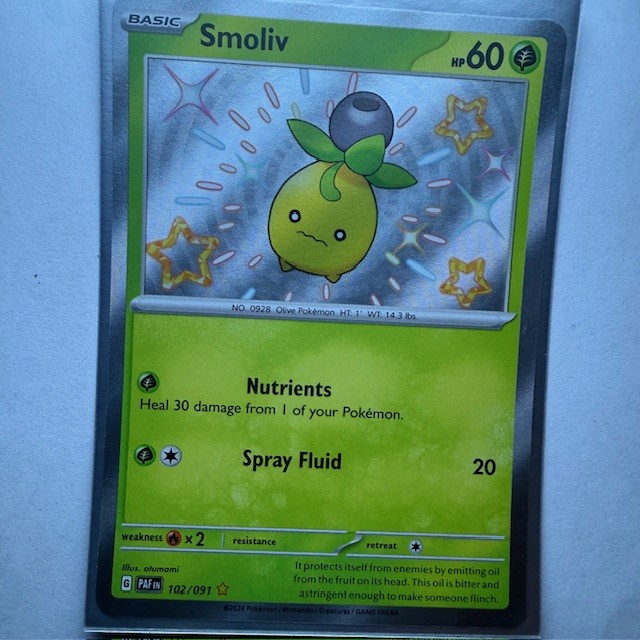 Smoliv Shiny Rare SV: Paldean Fates 102/091 NM