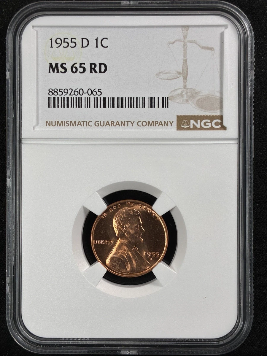 1954年 リンカーン1セント NGC MS65 RD NGC 1954 Grade MS 65 Lincoln Wheat US Small Cents (1909-1958) for