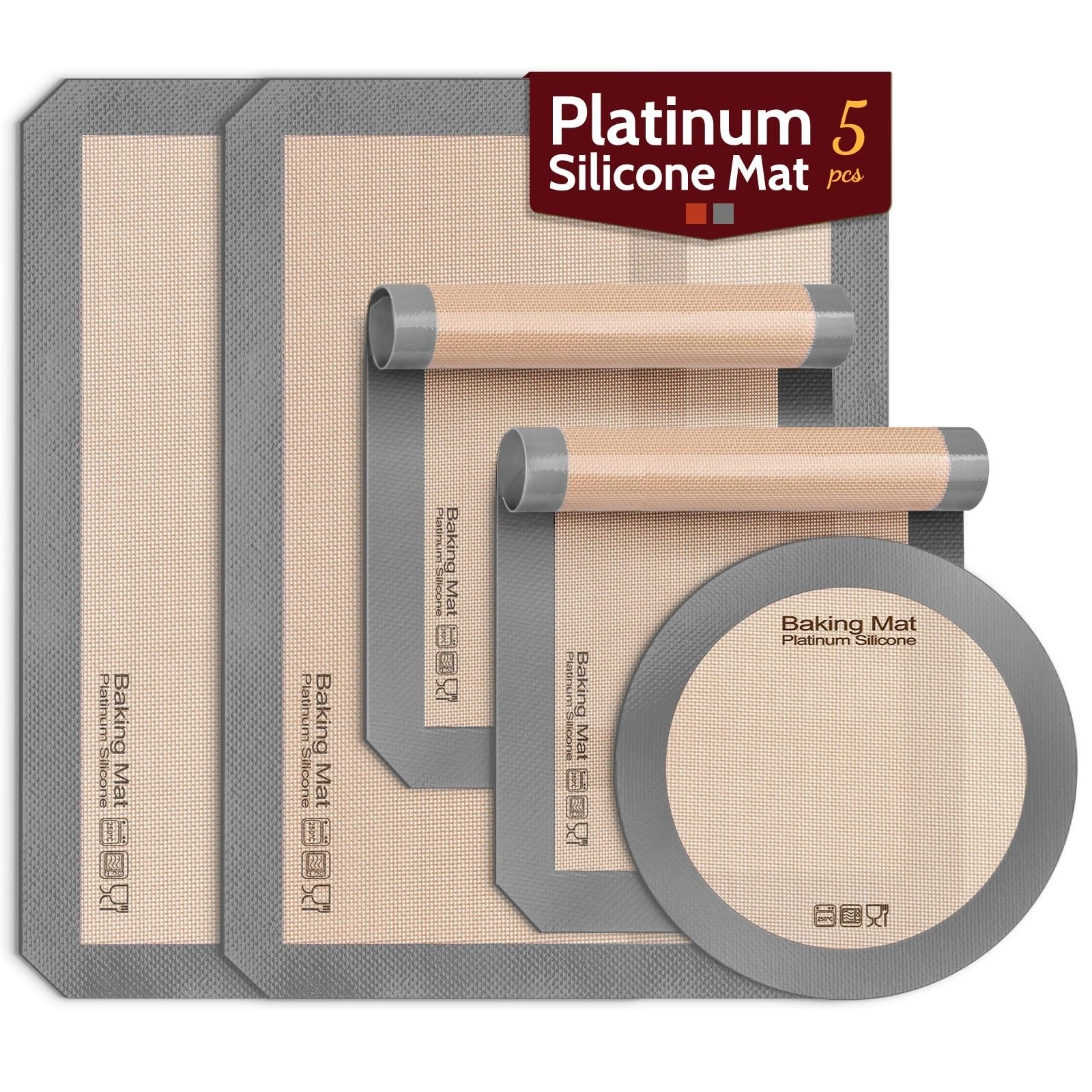 Non-Stick Silicone Baking Mat Set - Reusable Food Safe Liner for Half & Quarter
Opens in a new windo