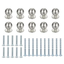 10Pcs 15/16" (24mm) Aluminum Round Cabinet Dresser Knobs Brushed Satin Nickel