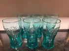 Vintage Coke Glasses Aqua, Set of 6