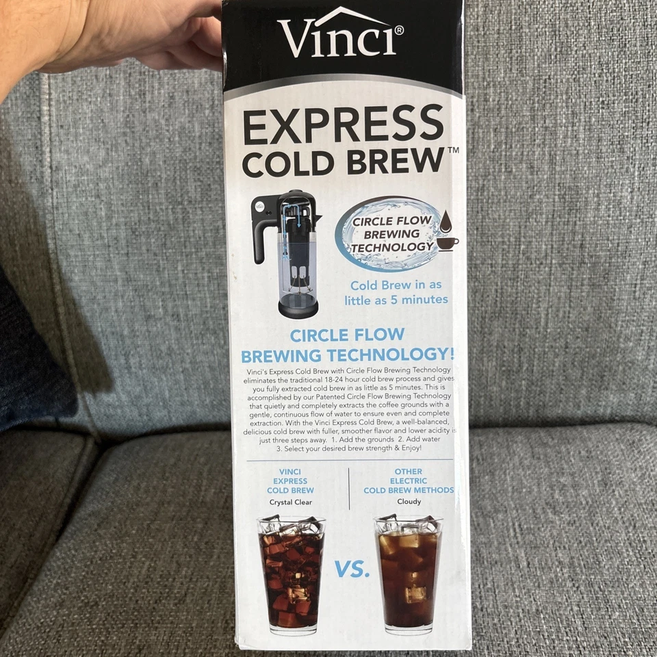 Cafeteira gelada VINCI Express elétrica Cold Brew 37 fl oz - Nova em folha - Imagem 3 de 4