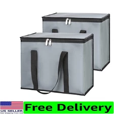 Foldable Insulated Grocery Bag 30L - Keeps Food Warm for 1.5+ Hours - Dark Grey