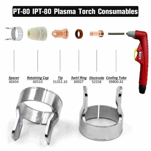 Capuchon De Retenue + 2 Entretoises Pour Torche Plasma Lotos CUT60D/S65 - Pièces De Rechange PlasmaDyn