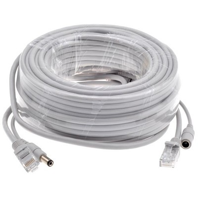 2 in 1 RJ45 DC Strom Verlängerungskabel für IP Kamera CCTV Netzwerkkabel 5M-30M
