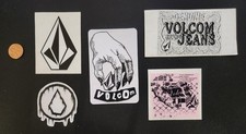VOLCOM Surf Snowboard BMX Skateboard 5 Sticker Set Flawless NEW old stock