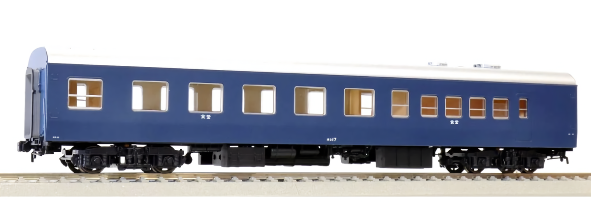 HO Gauge Tenshodo JNR Oshi-17 Dining Car 3rd/Blue #15 H0/J Scale