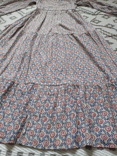 Gorgeous Vintage Vibe M&S Boho Floaty Tiered Summer Dress 👗6 8 10 - Picture 5 of 11