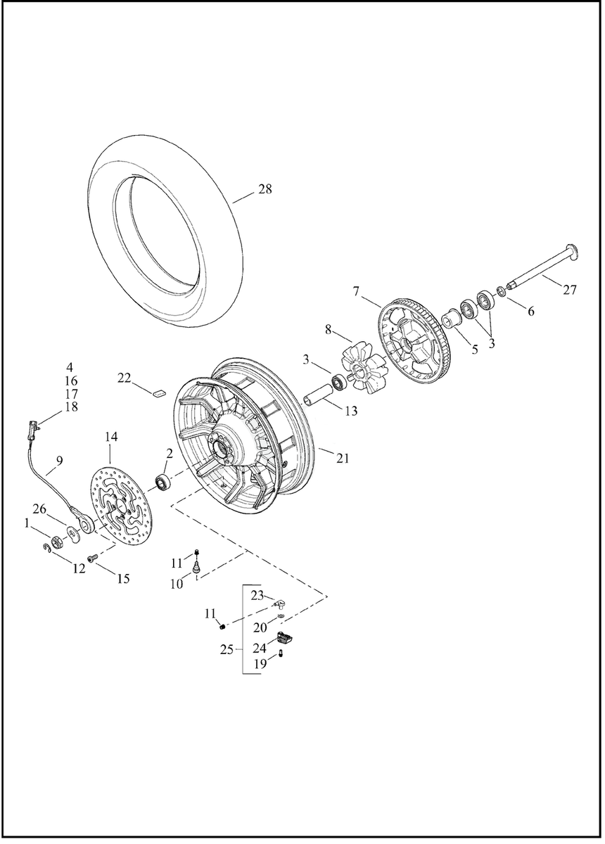 MOFUN Rear Wheel Bearings Kit w/ABS For Harley 2008-2025 Touring
