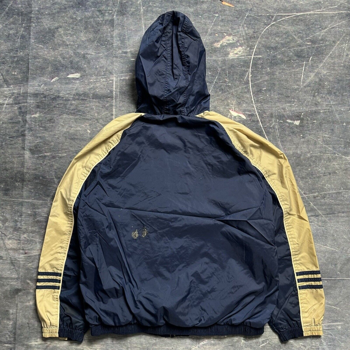 Vintage 90s Y2K Adidas Navy Blue Nylon Full Zip Windbreaker