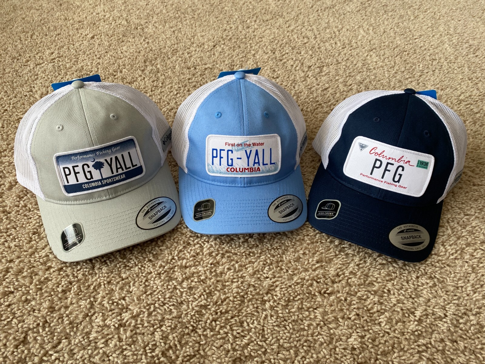 Columbia PFG license plate snapback cap