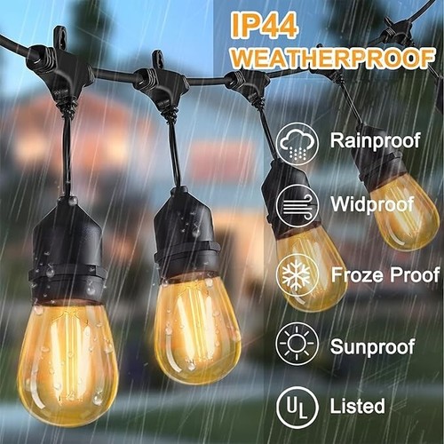 Waterproof S14 LEDLight Bulbs In&Outdoor StringLights Replacement E26 Base-25pcs - Picture 2 of 5