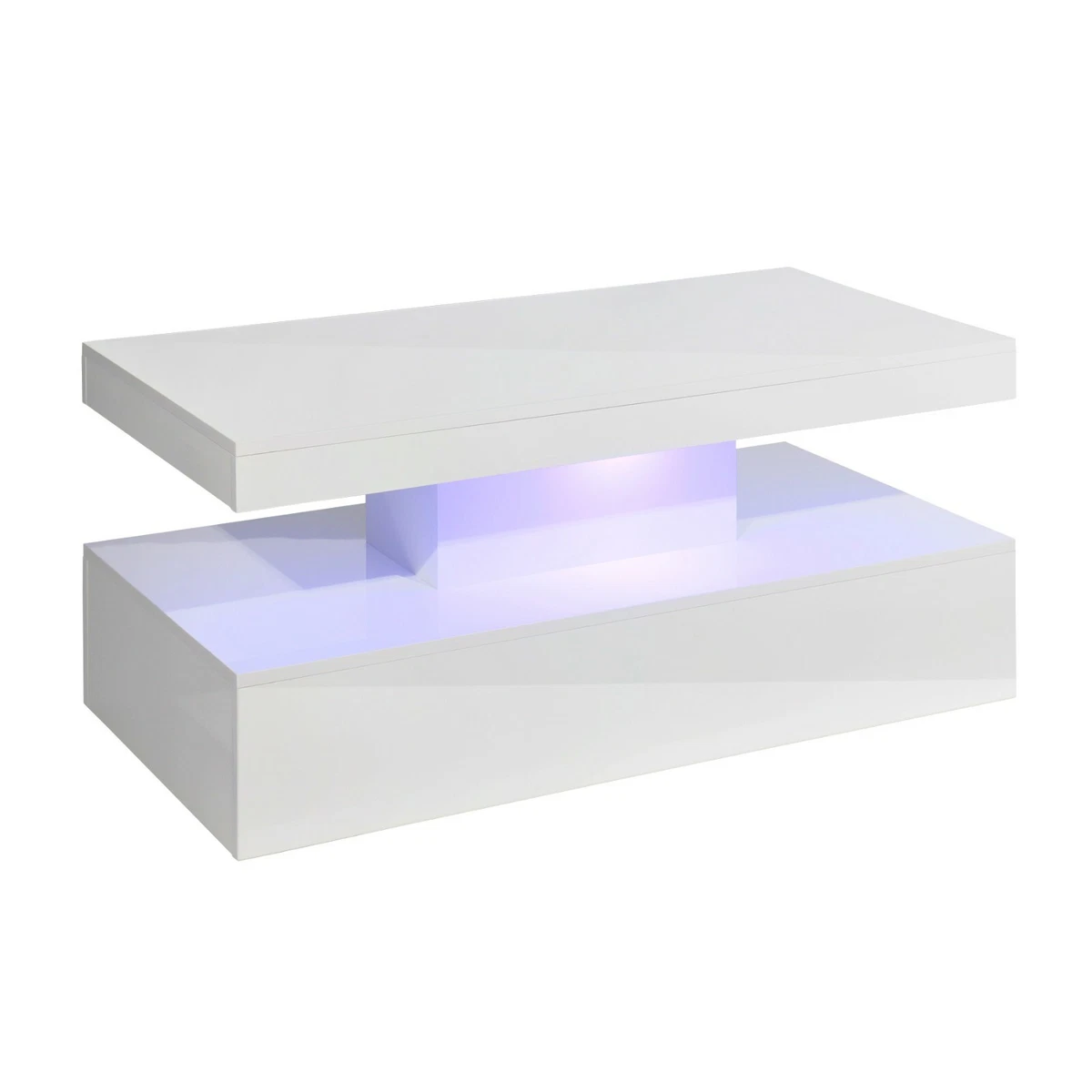 Coffee Table for Living Room Modern White Gloss Tiffany with LED