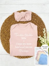 Personalised Twinkle Twinkle Babygrow | Blue Pink Beige