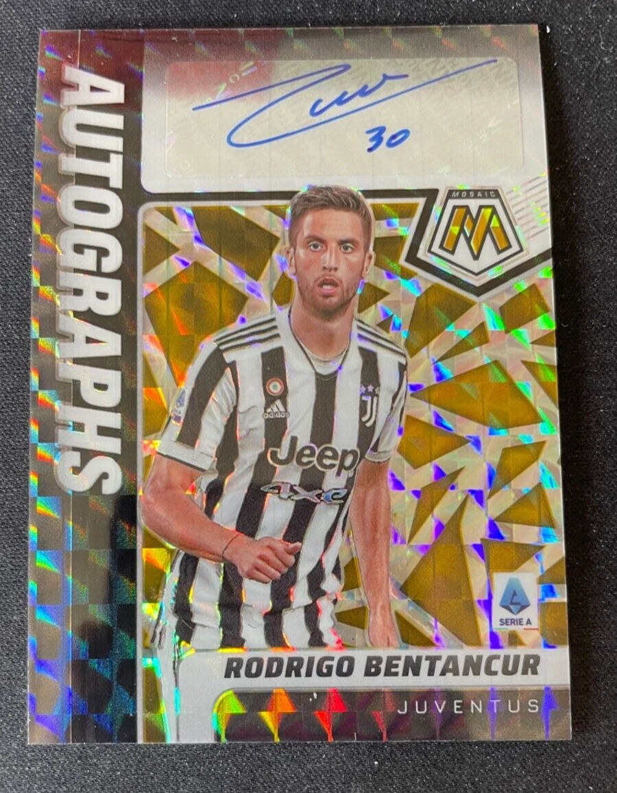 Panini 21-22 Mosaic Serie A Tmall Juventus Rodrigo Bentancur Black GOLD /8 Auto