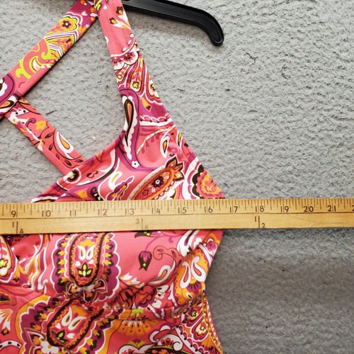 Lands' End Swimwear Tankini Women's 16W Multi Paisley Underwire Crisscross Back - Picture 3 of 7