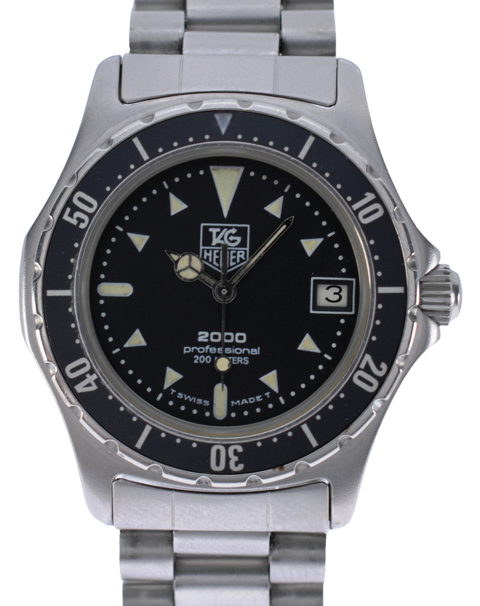 Vintage Midsize 34mm Tag Heuer Professional 2000 Series Watch Ref 