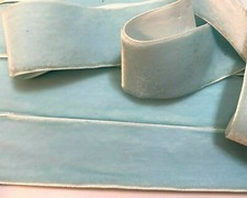 vintage velvet ribbon 1.5" baby blue 18"pc made in Switzerland