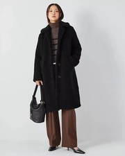 John Lewis Black Teddy Coat Size 10