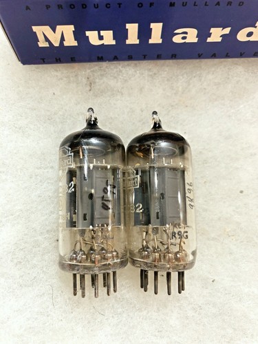 Mullard 12AU7 ECC82 Piatta Lunga O getter Nuova con scatola Coppia Abbinata Testata - Foto 7 di 7