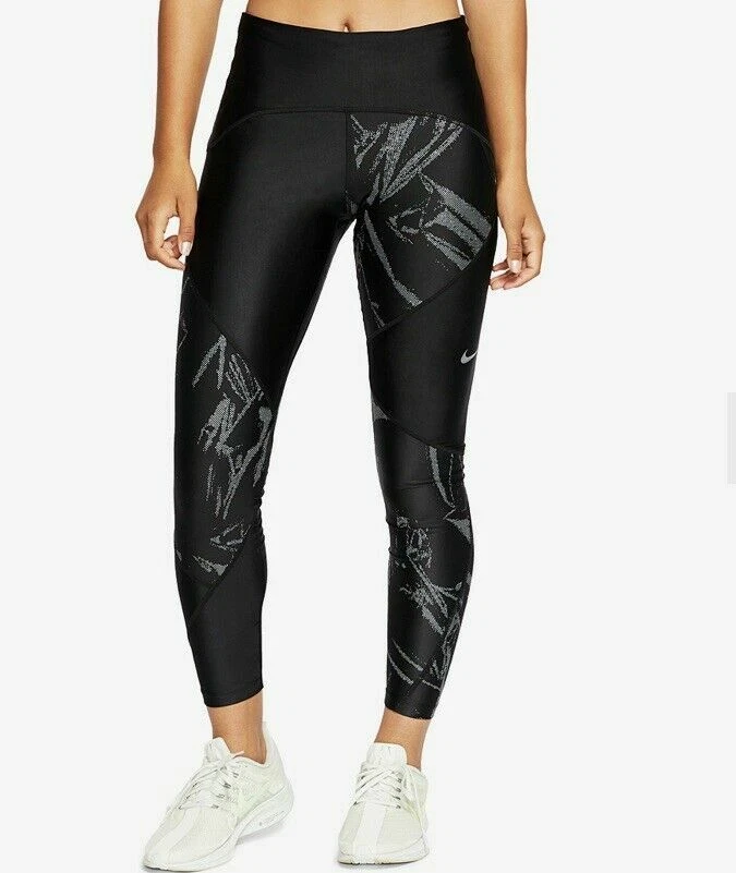 Nike Women’s SPEED 7/8 Running Tights Black Reflective Silver BV4385 010 XS