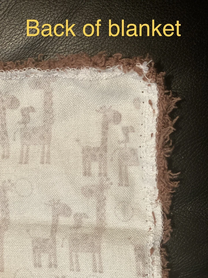 Manta bebé animal jirafa - borde trenzado hecho a mano Foto 3 de 3