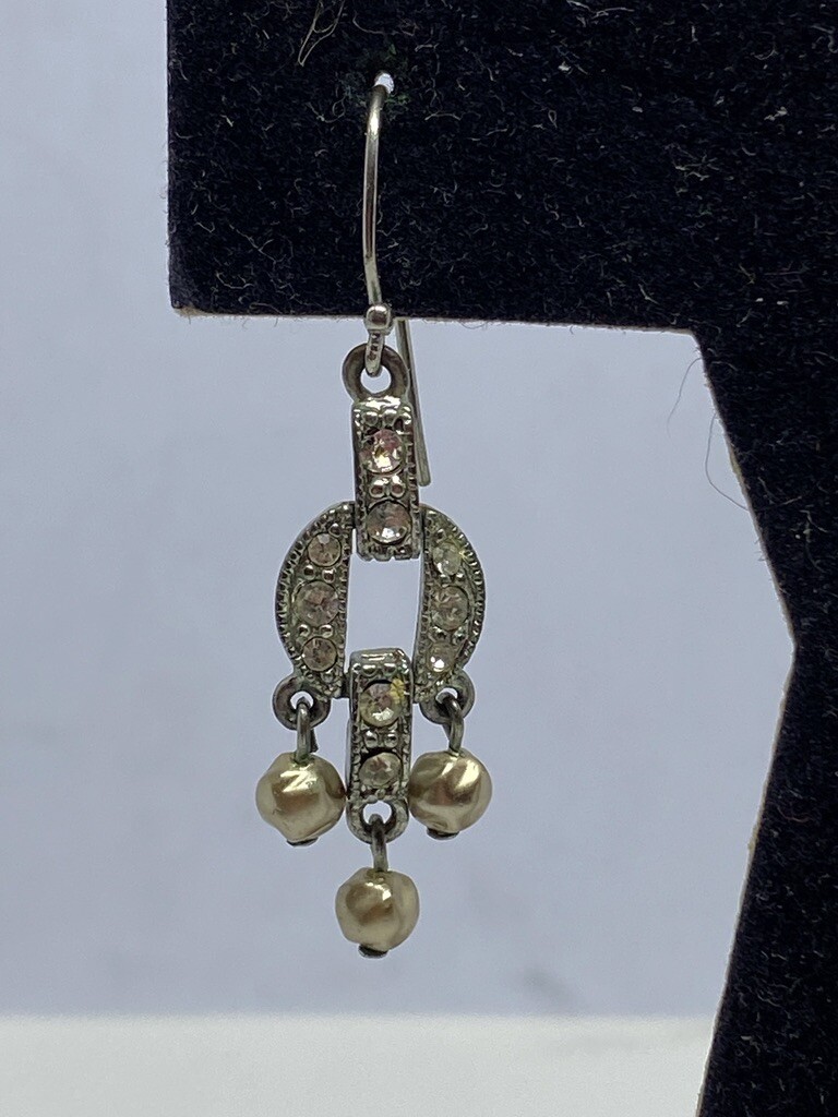 Antique! Custom Made Silver Earrings ~ Beautiful … - image 2