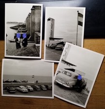 Niederlande - Abschlussdeich - Parkplatz Auto Oldtimer - 31. Juli 1960 / 4x Foto