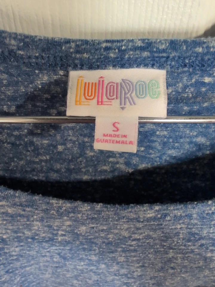 Lularoe Talla S Azul Jaspeado Alta-Lo Camiseta Midi Vestido Carly Simplemente Cómodo Foto 4 de 4