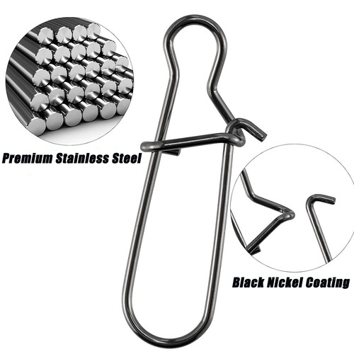 50/100pcs Fishing Snaps Duo Lock Snap 25-220Lb Stainless Steel Quick Change Clip - Picture 3 of 16
