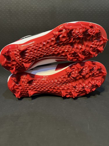Size 10.5 - Air Jordan 1 Mid TD Football Cleats Chicago White Red FJ6805-106 NEW - Picture 4 of 5