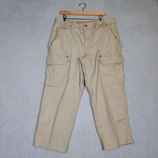 Duluth Trading Co. Pants Mens 38x28 Beige Relaxed Fit Cargo Heavyweight Workwear