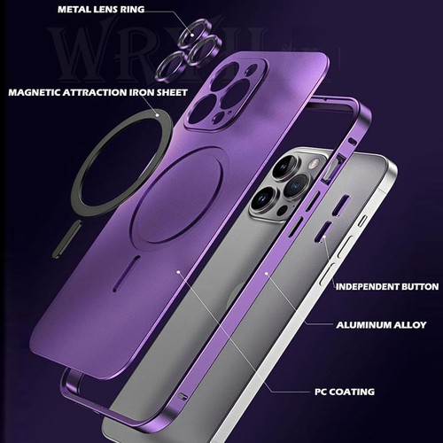 For iPhone 16 Pro Max 15 14 13 12 Aluminium Alloy Metal Magnetic Mag Safe Case - 第 5/18 張圖片
