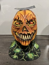Spirit Halloween Possed Pumpkin Latex Mask New W/Tag