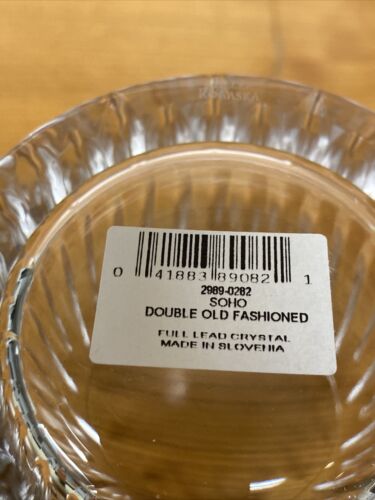REED & BARTON MILLER ROGASKA SOHO DOUBLE OLD FASHIONED GLASS VERTICAL CUTS NWT - Picture 2 of 3
