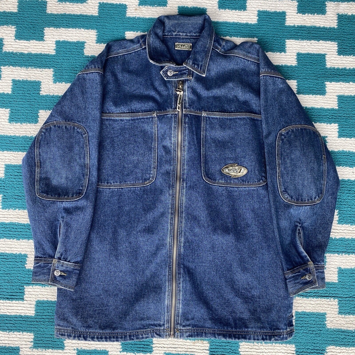 VINTAGE Macgear Jean Jacket Adult Extra Large Denim Baggy VINTAGE Macgear Jean Jacket Adult Extra Large Denim Baggy