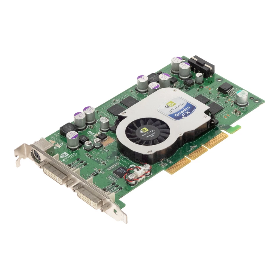 Graphics Card NVIDIA QUADRO FX1100 128MB GDDR2 AGP 128-BIT 2xDVI-I S-Video Molex - Image 3 of 3