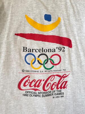 Vintage Coke Cola Olympics 1992 Barcelona tshirt, Sz. M | eBay