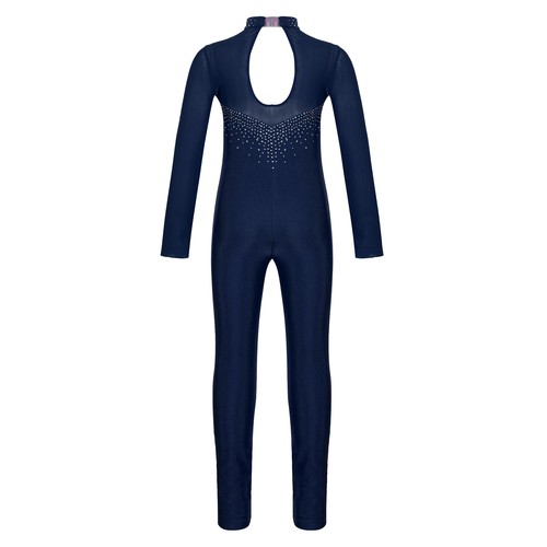 Girls Long Sleeve Full Body Unitard Gymnastics Jumpsuit One Piece Dance Catsuit - Picture 41 of 58
